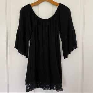 Poetry Black Short Sleeve Peasant Top
